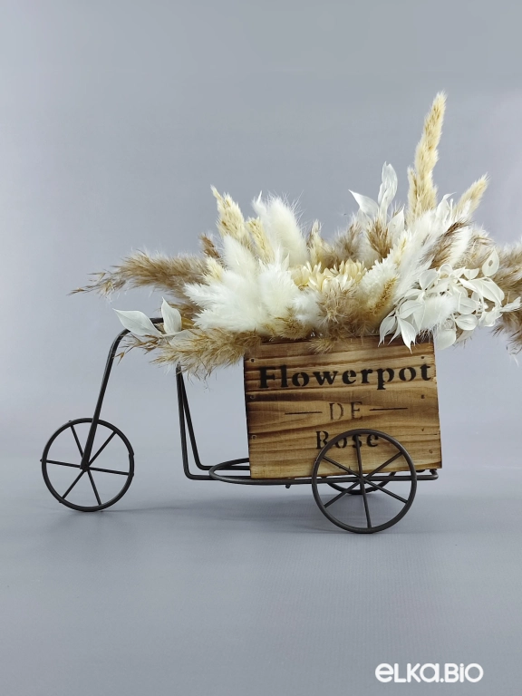 Велосипед с белыми сухоцветами А114-B101