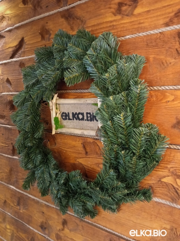 Венок новогодний Зеленая хвоя 70 см-B519