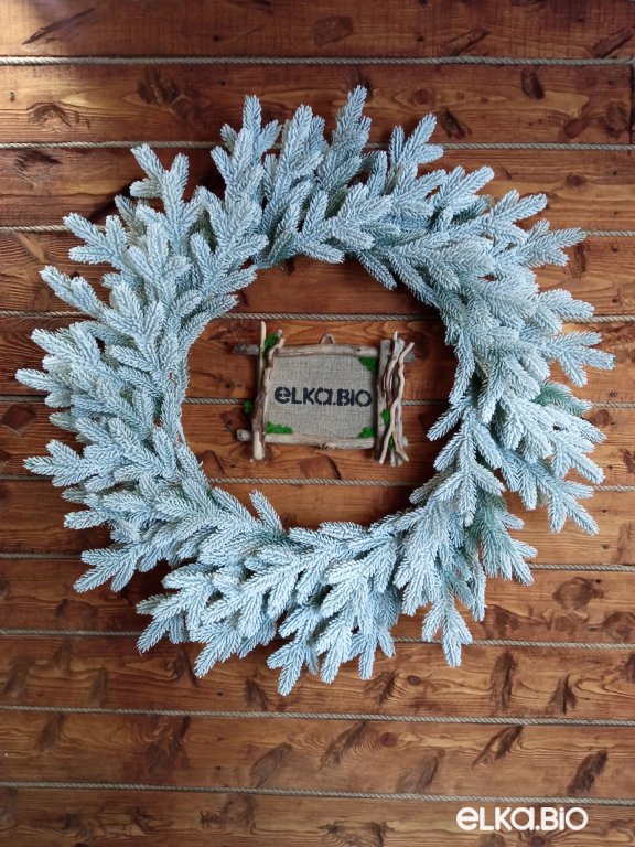 Рождественский венок Еловый в снегу 90 см-В534