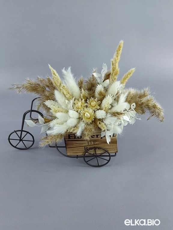 Велосипед с белыми сухоцветами А114-B101