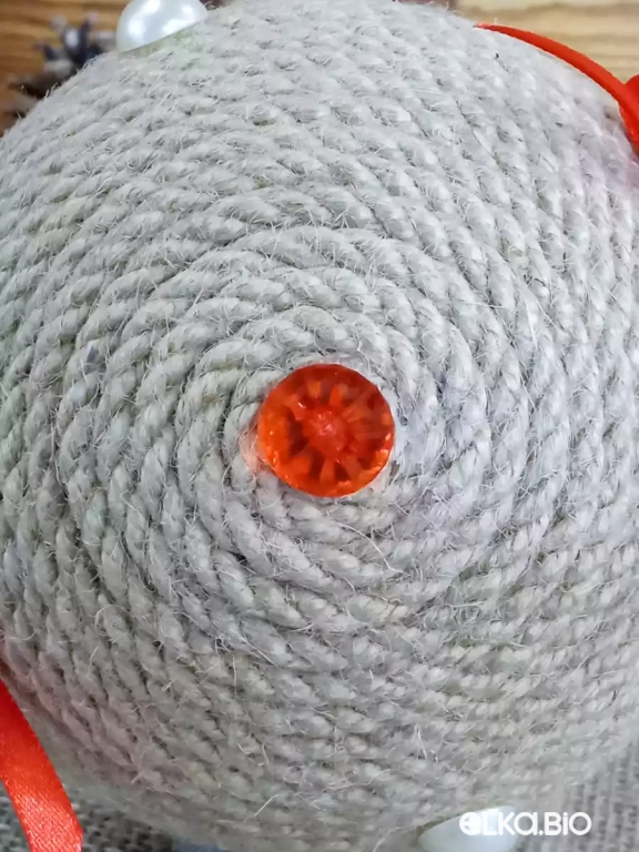 Декоративный шар из каната Маковый бант (средний) П59-В42