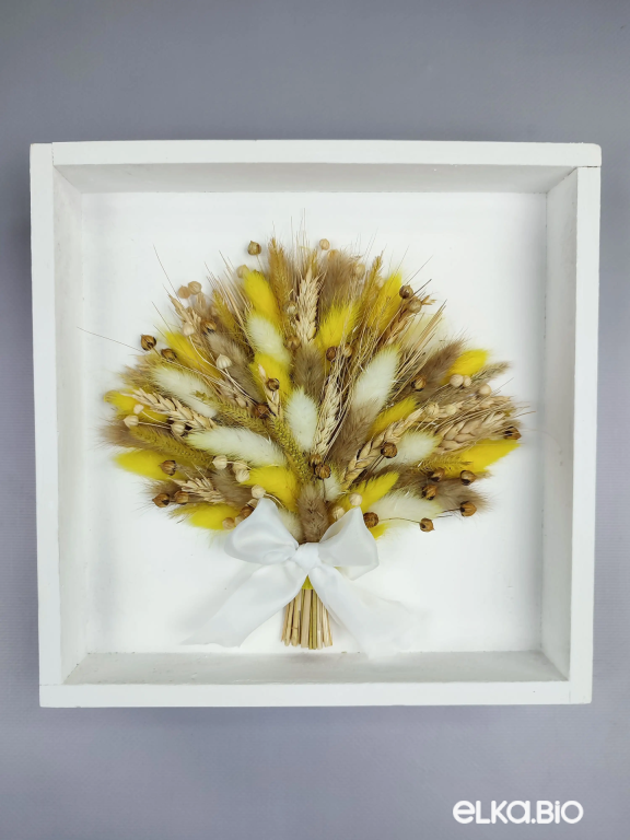 Панно на стену из лагуруса и пшеницы Т160-B103