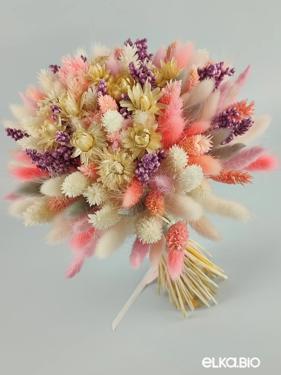 Букет цветов из розовых сухоцветов А129-B103