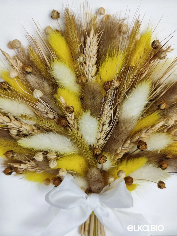 Панно на стену из лагуруса и пшеницы Т160-B103