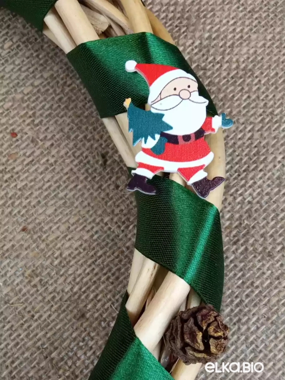 Венок декоративный из лозы Рождественская ночь П11-В16