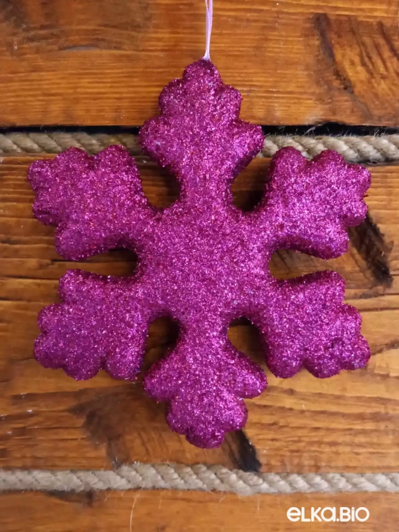 Декоративный набор  Новогодние снежинки (розовые) из 3шт А84-В56 Декоративный набор  Новогодние снежинки (розовые) из 3шт А84-В56