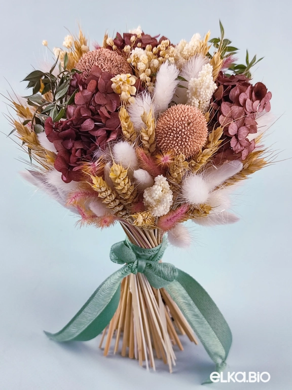 Букет из сухоцветов гортензии, лагуруса и пшеницы Ю79-B106 Букет из сухоцветов гортензии, лагуруса и пшеницы Ю79-B106