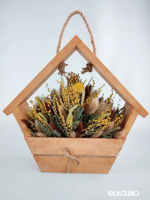 Композиция из мимозы и лагуруса Т147-B103