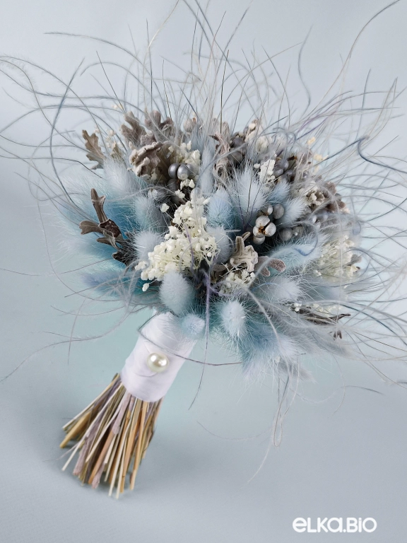 Букет из лагуруса, гипсофилы и ковыля Т179-B106