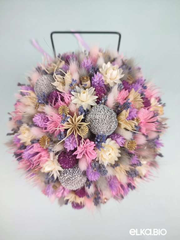 Сиреневая композиция с лавандой в кашпо Т211-B114