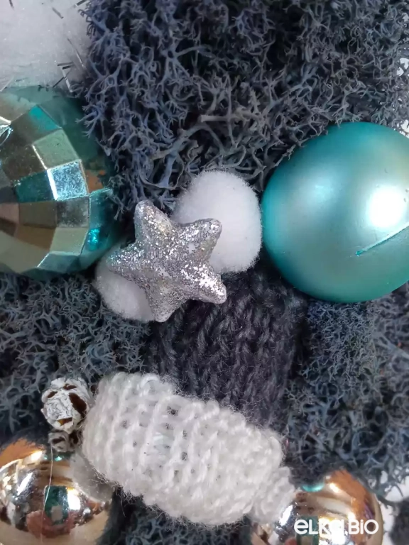 Настольная елочка из мха и декора Голубой очаг Ю20-В42 Настольная елочка из мха и декора Голубой очаг Ю20-В42