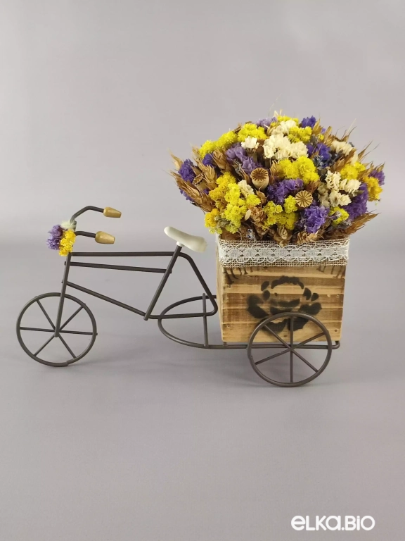Велосипед с цветами лаванды и колосками пшеницы Т118-B100 Велосипед с цветами лаванды и колосками пшеницы Т118-B100