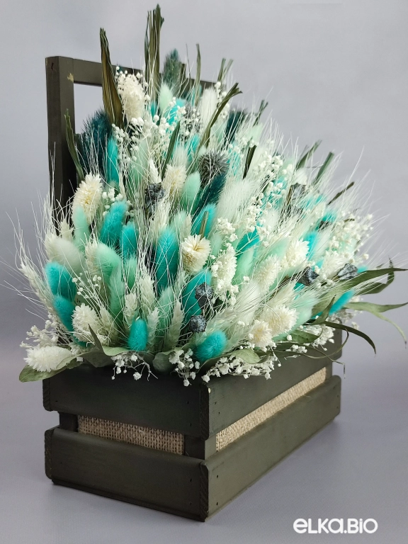 Композиция из лагуруса в ящике Т140-B101