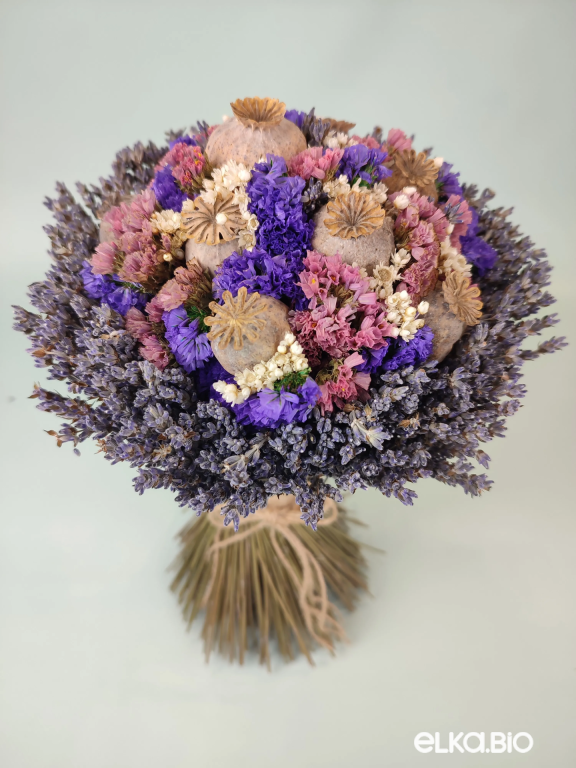 Лавандовый букет с маками и статицей А193-B114