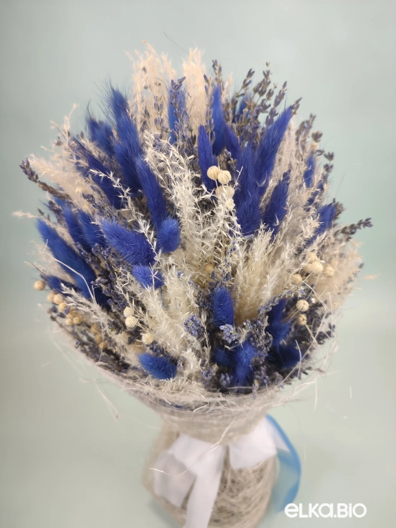Большой букет из лаванды и синего лагуруса  Б135-B116