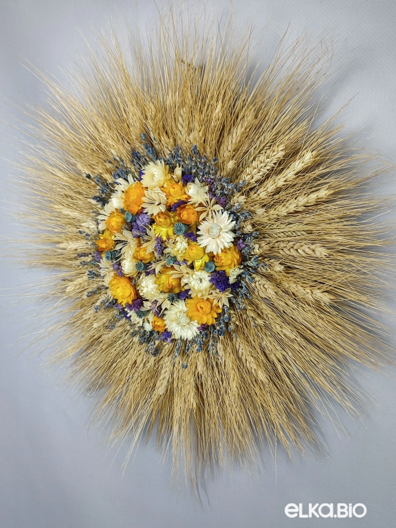 Настенное панно из цветов и колосьев пшеницы Т138-B103 Настенное панно из цветов и колосьев пшеницы Т138-B103