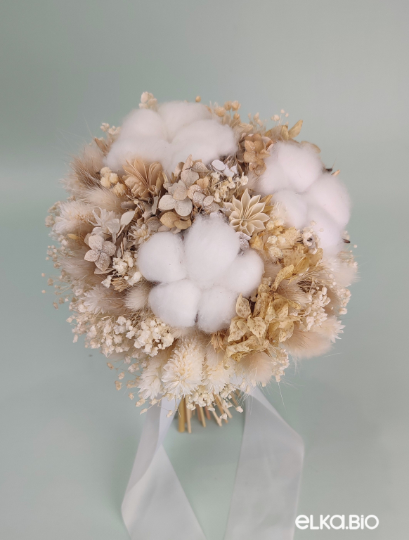 Букет из сухоцветов гортензии и лагуруса Т205-B116 Букет из сухоцветов гортензии и лагуруса Т205-B116