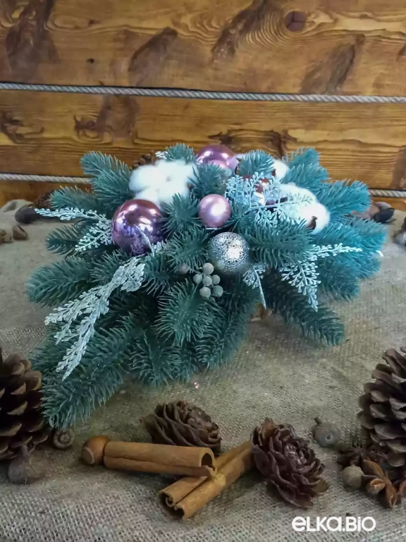 Декоративная композиция с цветком хлопка Сиреневое облако Ю8-В34