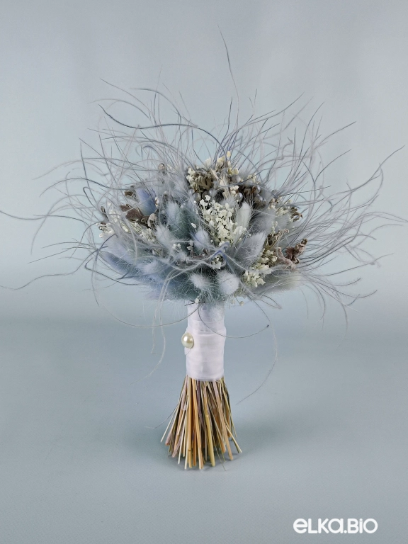 Букет из лагуруса, гипсофилы и ковыля Т179-B106