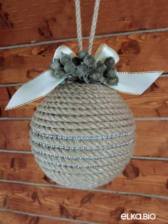 Декоративный шар из каната Снежный ком П71-В56
