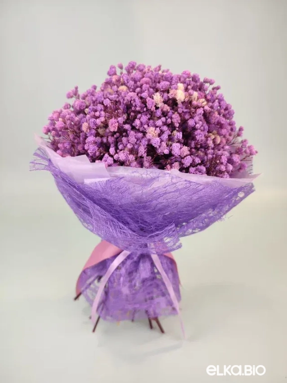 Cтабилизированный cиреневый букет из гипсофилы Б102-B111
