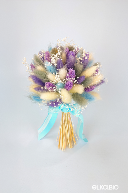 Маленький букет из лагуруса, гипсофилы и фаляриса Т178-B106