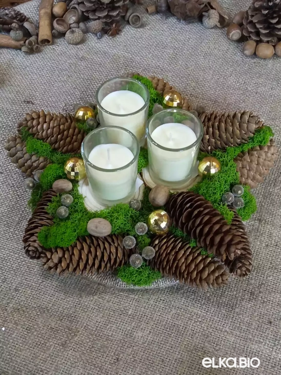 Декоративная композиция со свечами аромата ванили Ванильная звезда Ю25-В47