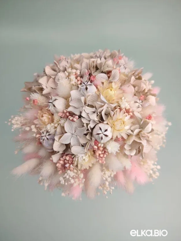 Букет из сухой гортензии и гипсофилы А177-B116