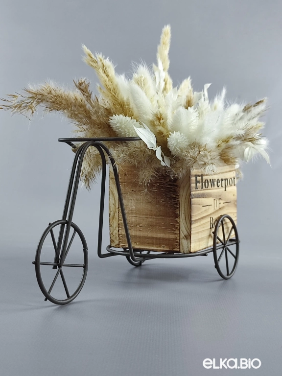 Велосипед с белыми сухоцветами А114-B101