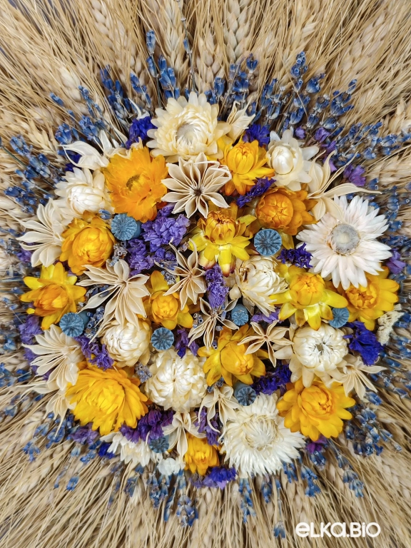 Настенное панно из цветов и колосьев пшеницы Т138-B103 Настенное панно из цветов и колосьев пшеницы Т138-B103