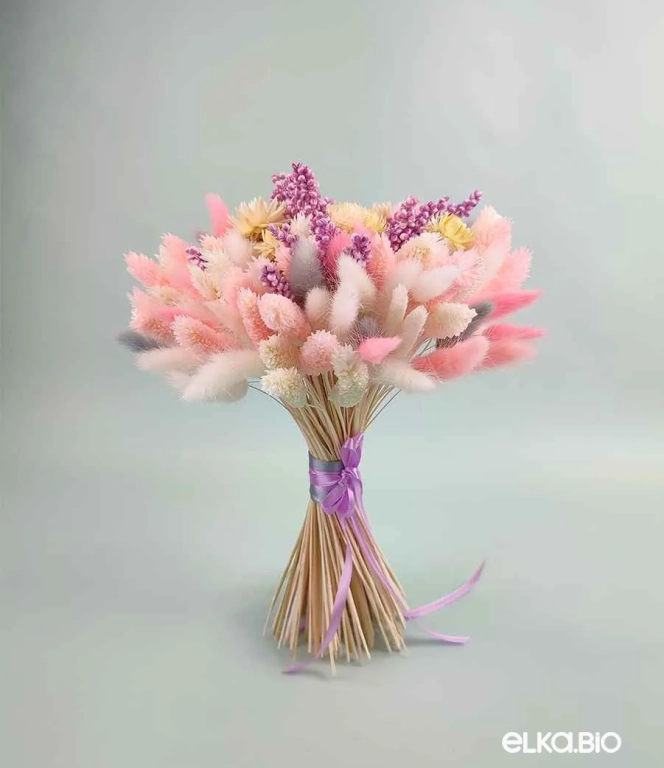 Букет цветов из розовых сухоцветов А129-B103