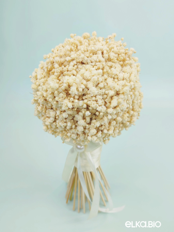 Cтабилизированный маленький букет из белых гипсофил Т252-B114