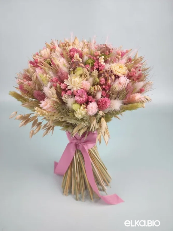 Cтабилизированный нежный букет из сухоцветов Т253-B114