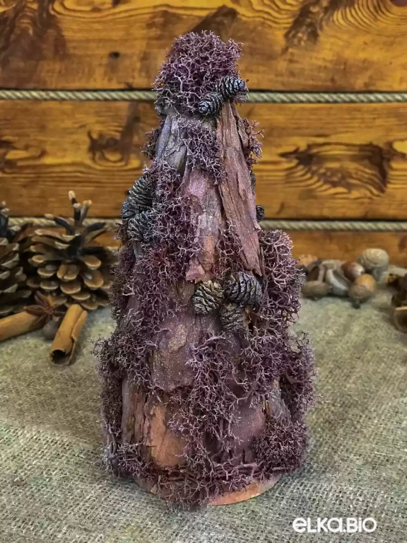 Настольная новогодняя елка из коры и мха Настольная Т33-В4