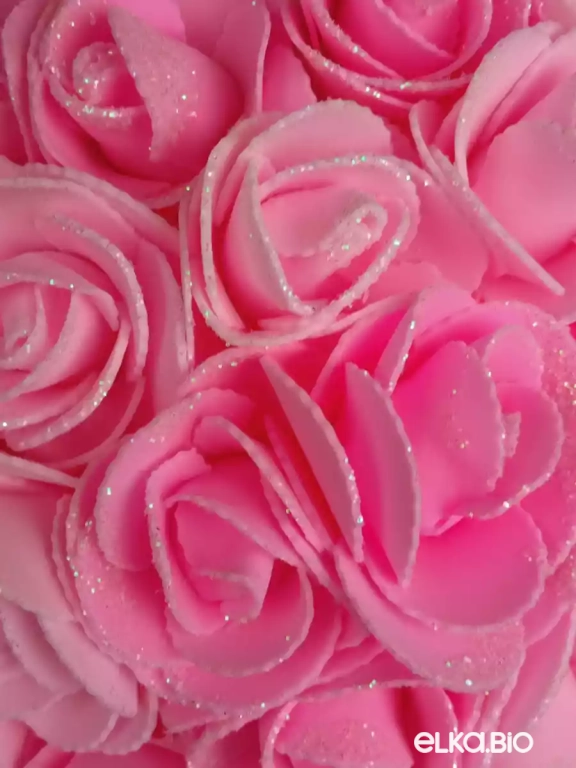 Декоративный шар из цветов с блестками Розовый фламинго М24-В25