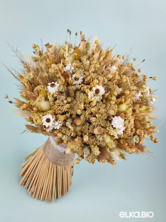 Букет из пшеницы и белых цветов Т171-B104