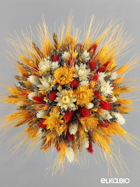 Композиция из жёлтых сухоцветов в ведёрке Т126-B101 Композиция из жёлтых сухоцветов в ведёрке Т126-B101