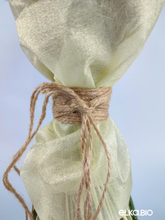 Большой букет из белого и зеленого лагуруса Б62-B103