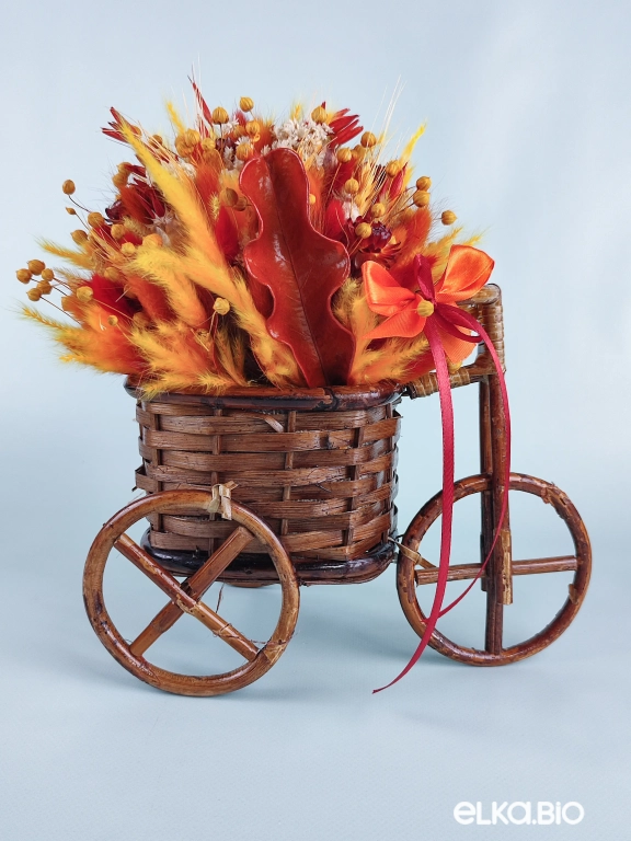 Композиция из овса, пшеницы и гелихризума в корзине Т185-B107
