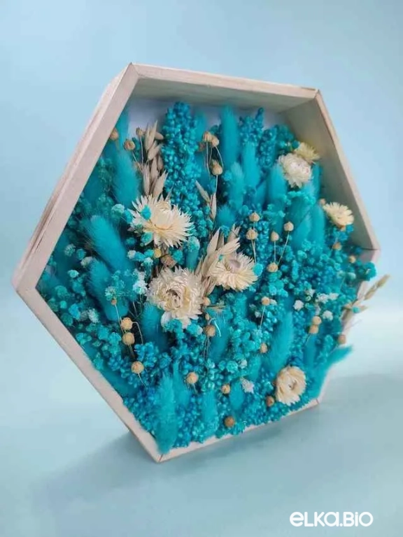 Подвесная композиция из голубых цветов Б56-B103