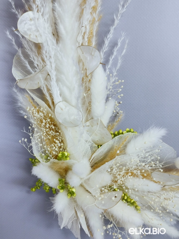 Панно на стену с белыми сухоцветами Б68-B108