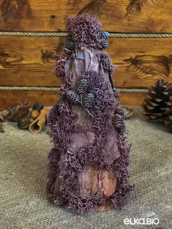 Настольная новогодняя елка из коры и мха Настольная Т33-В4