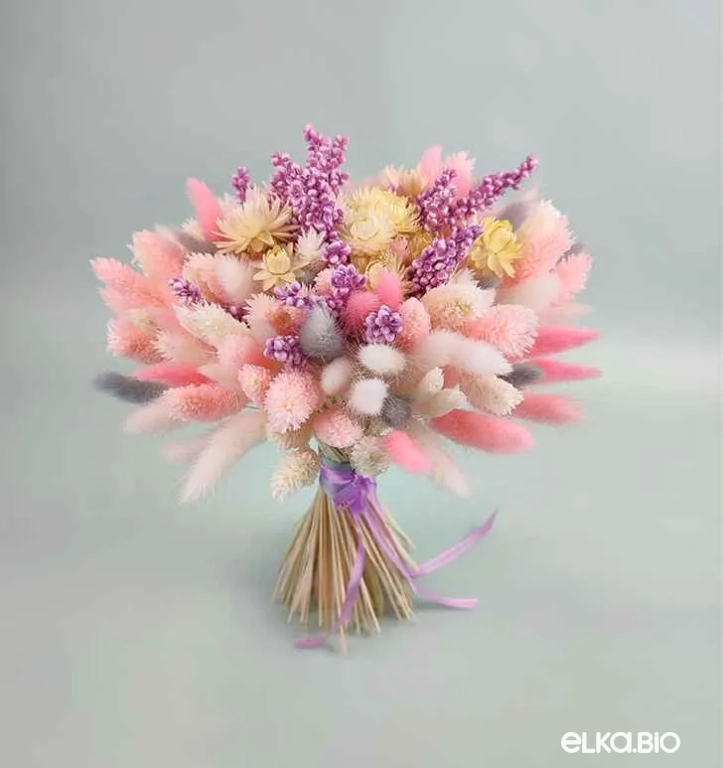 Букет цветов из розовых сухоцветов А129-B103