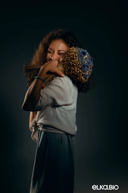 Букет из лаванды с маками и льном А186-B112