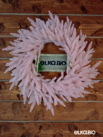 Новогодний венок Розовая хвоя 60 см-В530