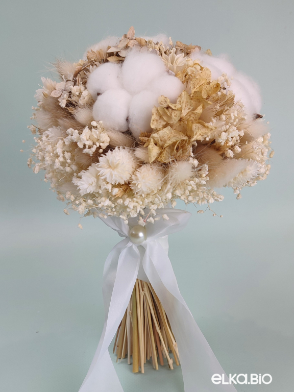 Букет из сухоцветов гортензии и лагуруса Т205-B116 Букет из сухоцветов гортензии и лагуруса Т205-B116