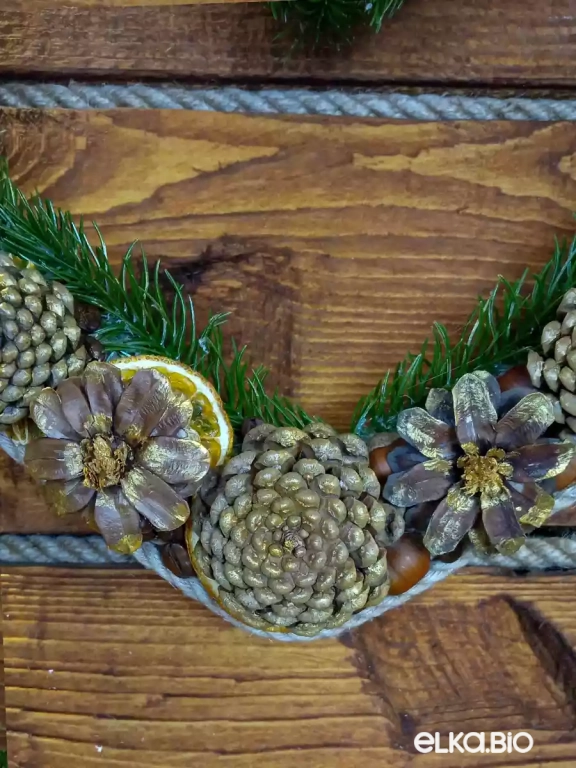 Венок декоративный в форме сердца Апельсиновое сердце П10-В17