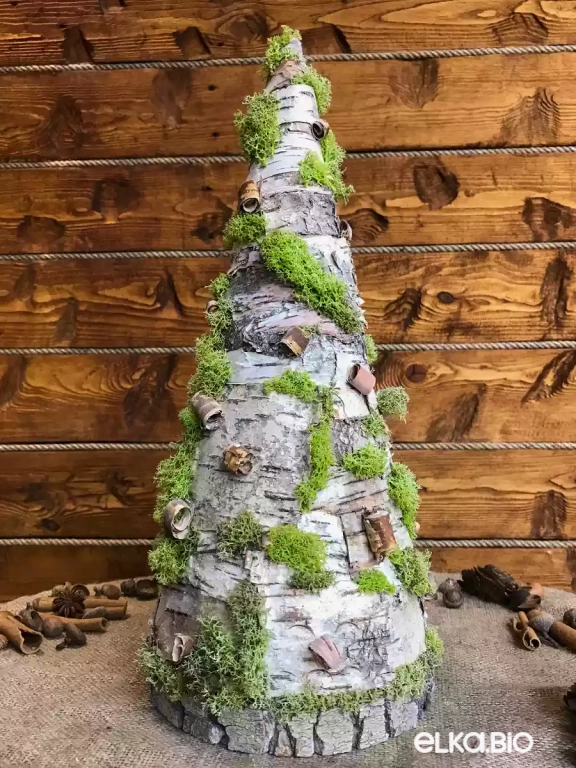 Настольная новогодняя елка из бересты Русская душа Т12-В1