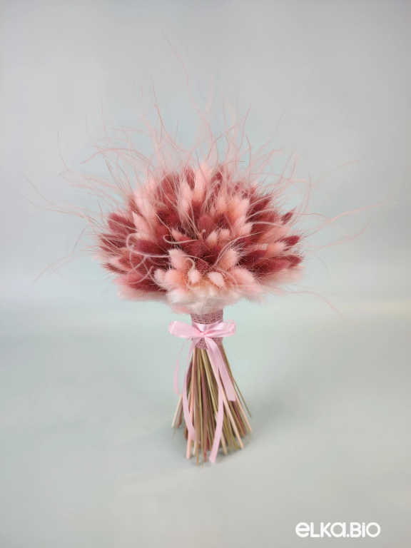 Розовый букет из лагуруса Б110-B113