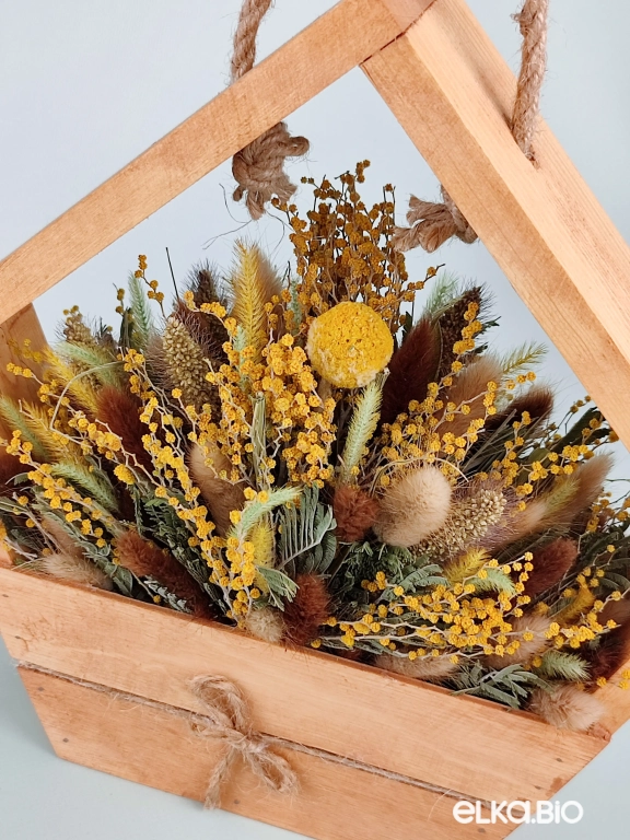 Композиция из мимозы и лагуруса Т147-B103